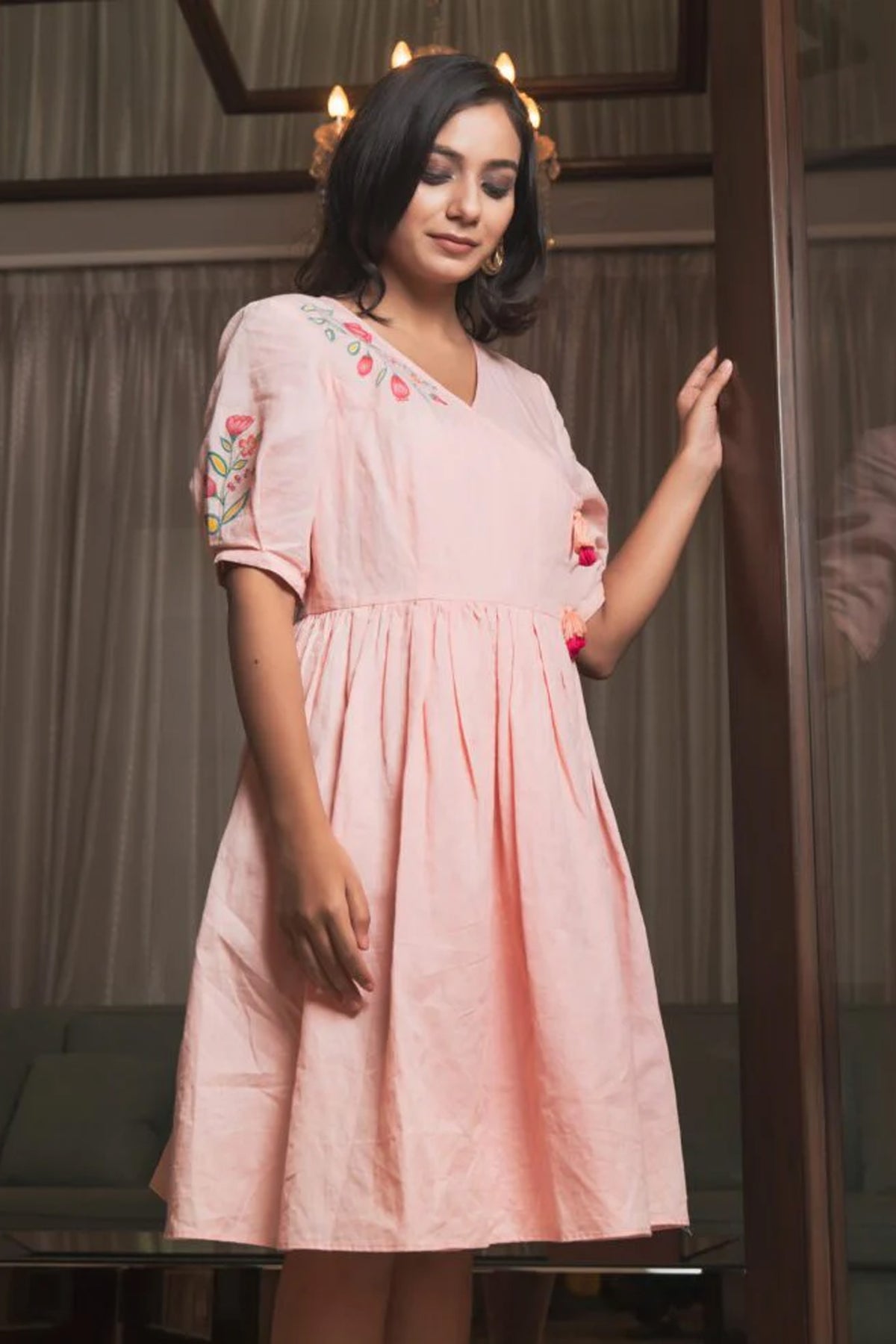 Hand painted wrap dress
