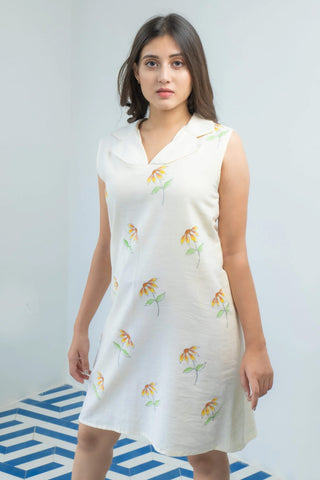 Hand Painted Floral Dress.