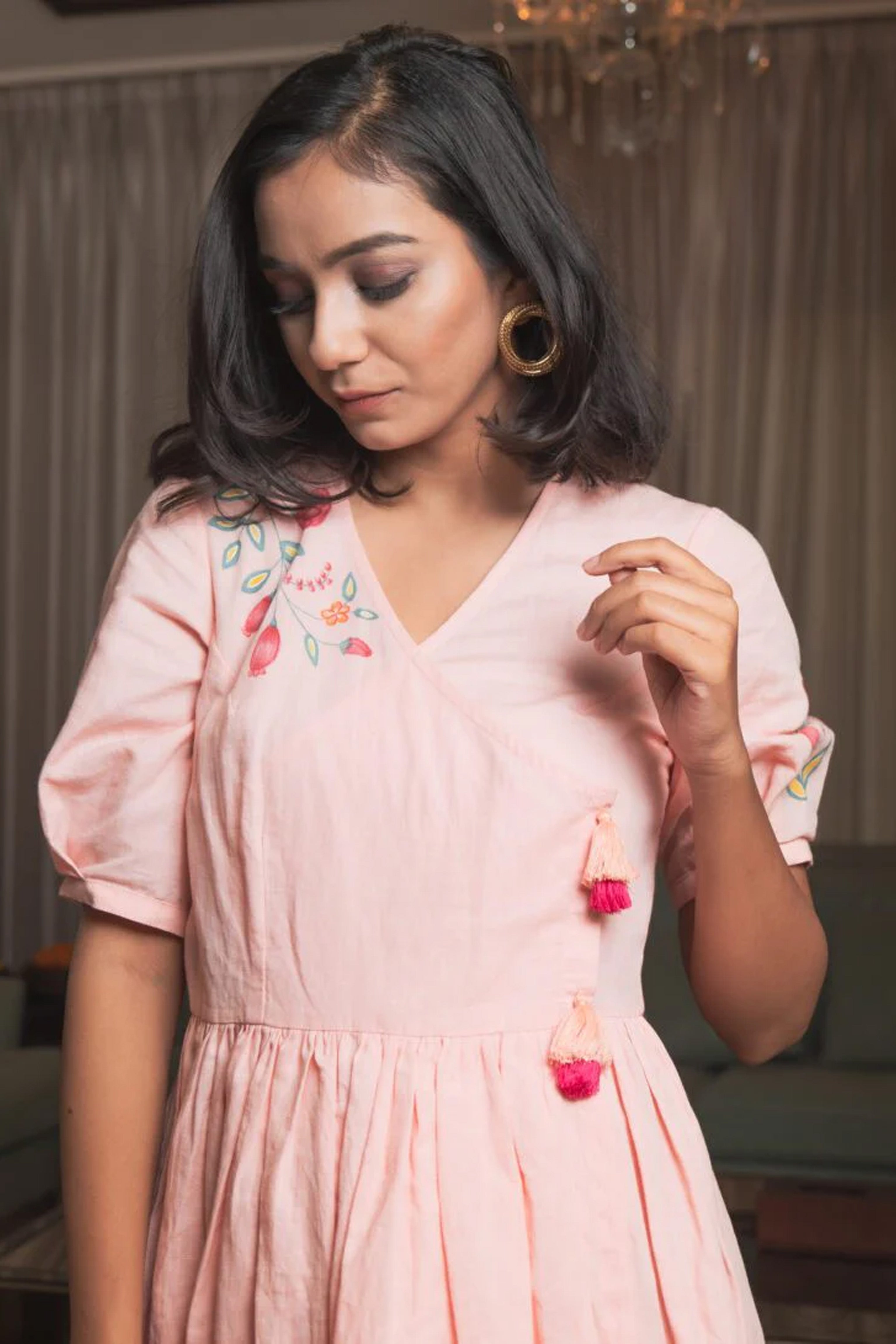 Hand painted wrap dress