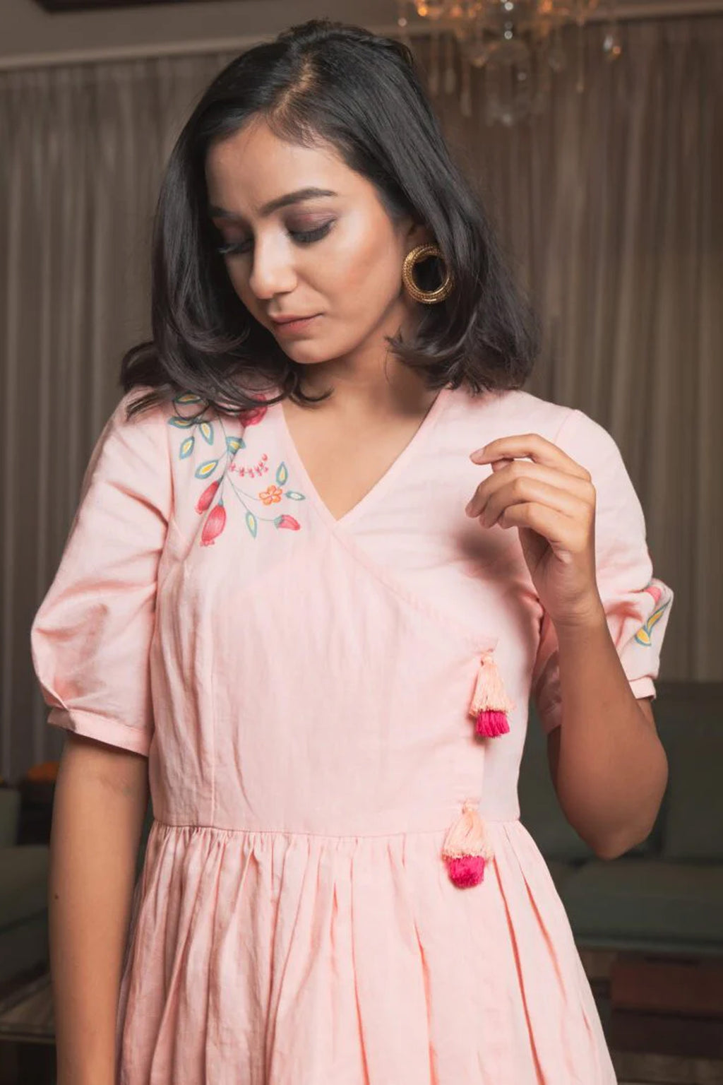 Hand painted wrap dress