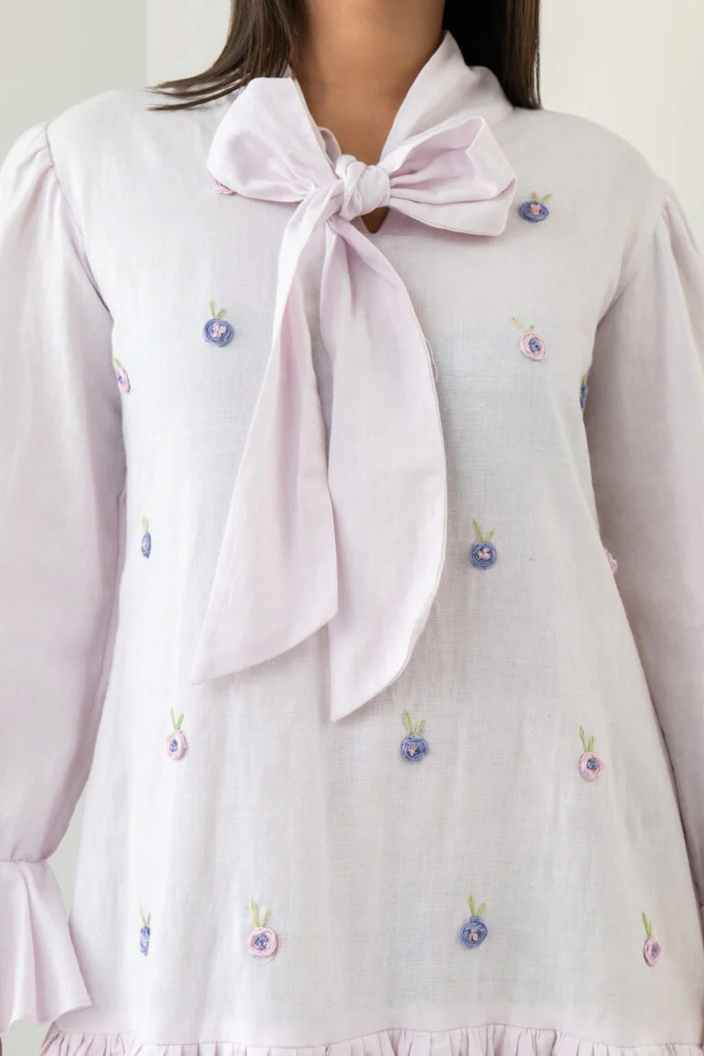 Lilac gathered dress
