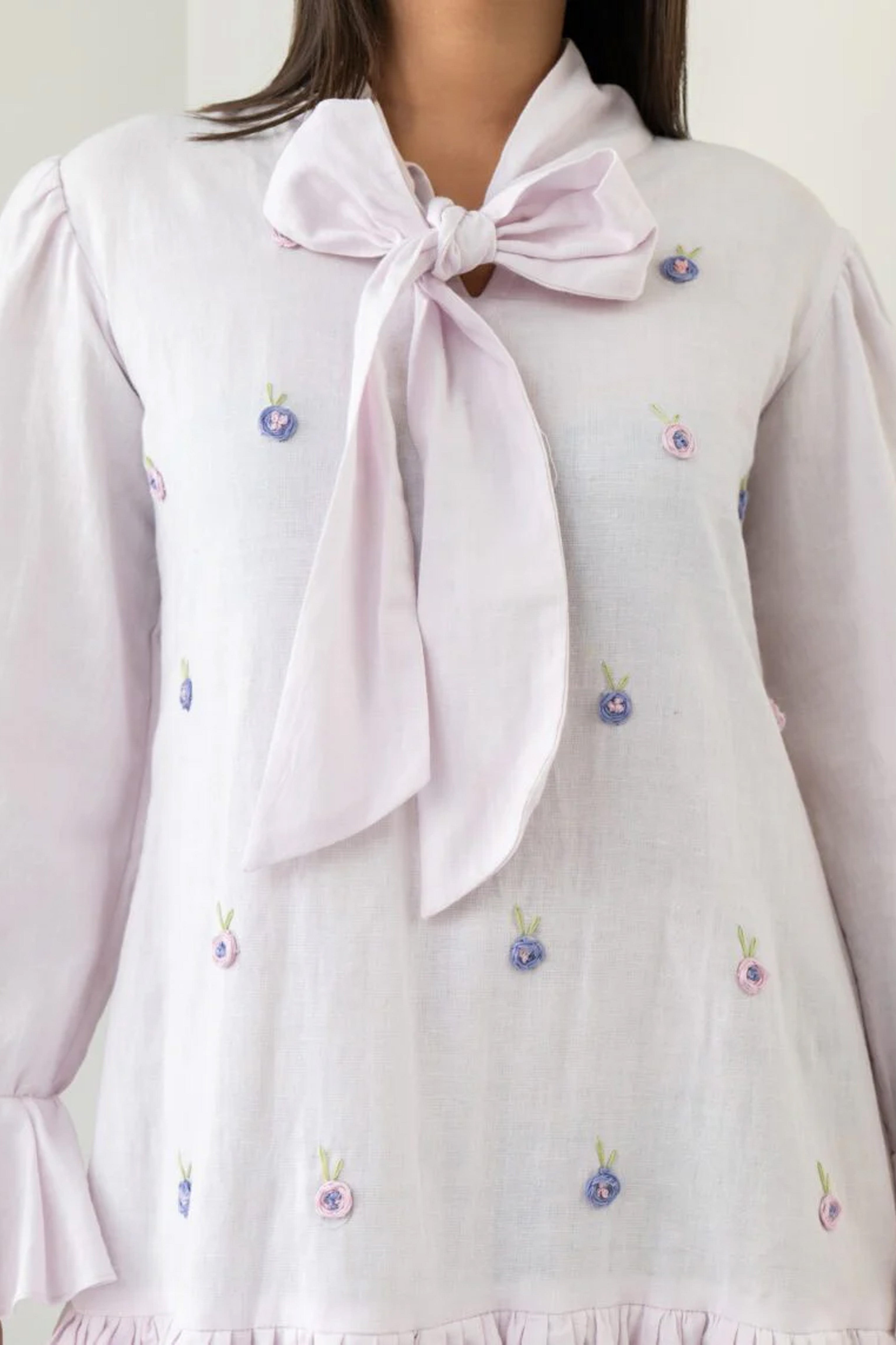 Lilac gathered dress