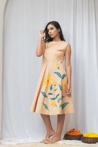 Hand painted sunflower motif