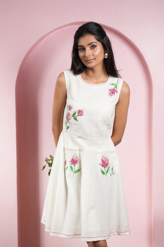 Ivory Floral Dress