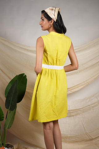 Lemon Sorbet- Neon belted dress