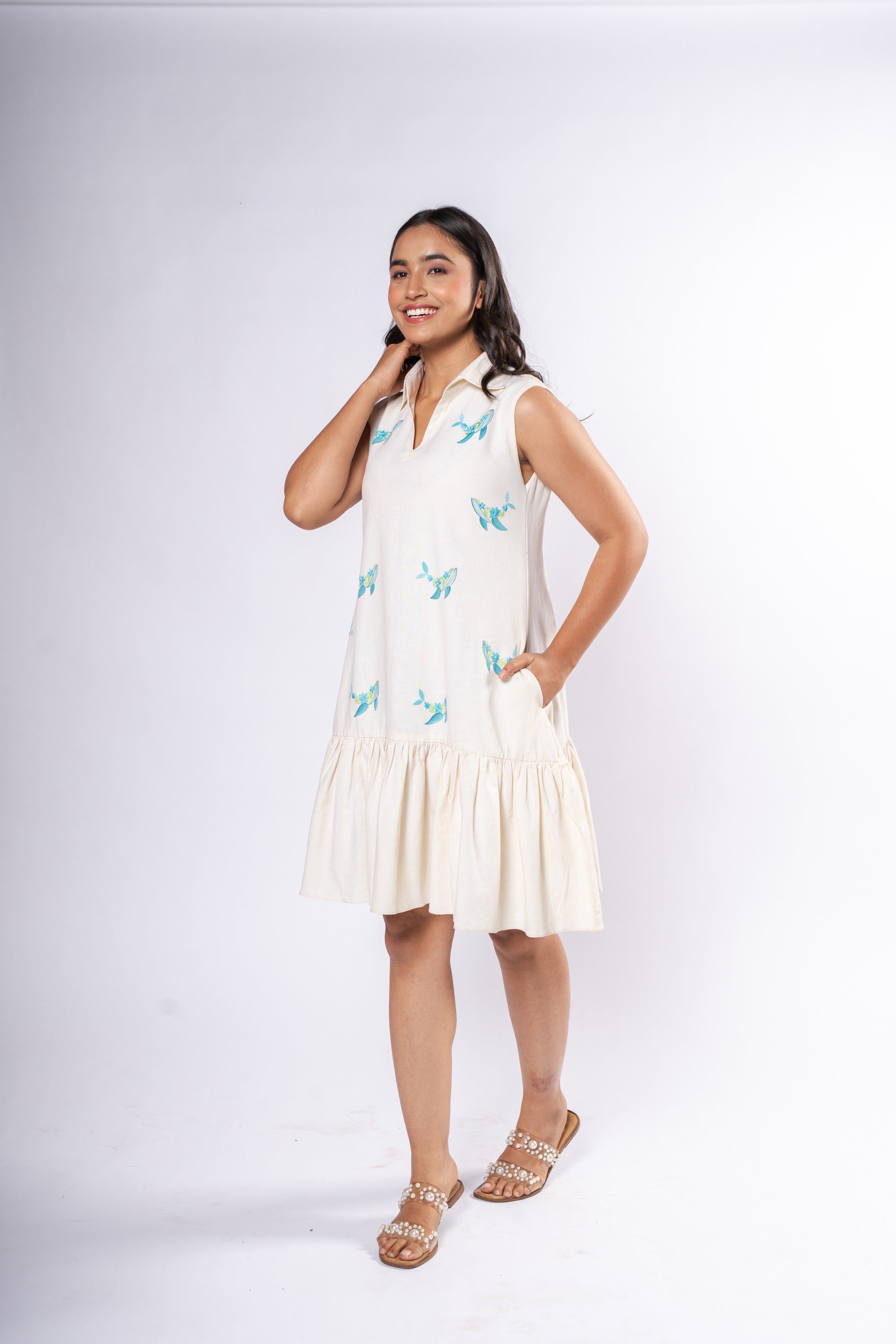 Ocean Whispers- Hand painted dolphin dress
