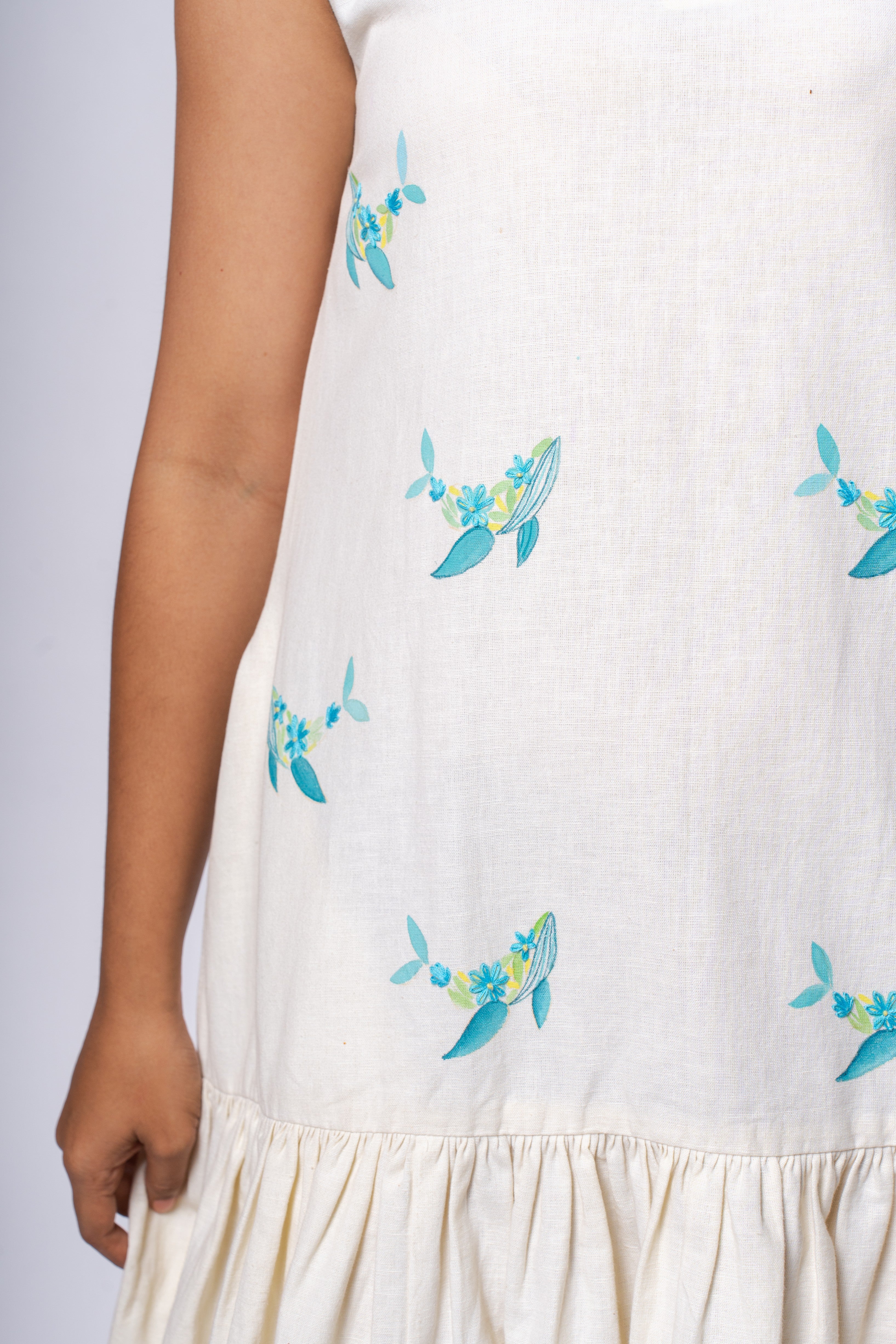 Ocean Whispers- Hand painted dolphin dress