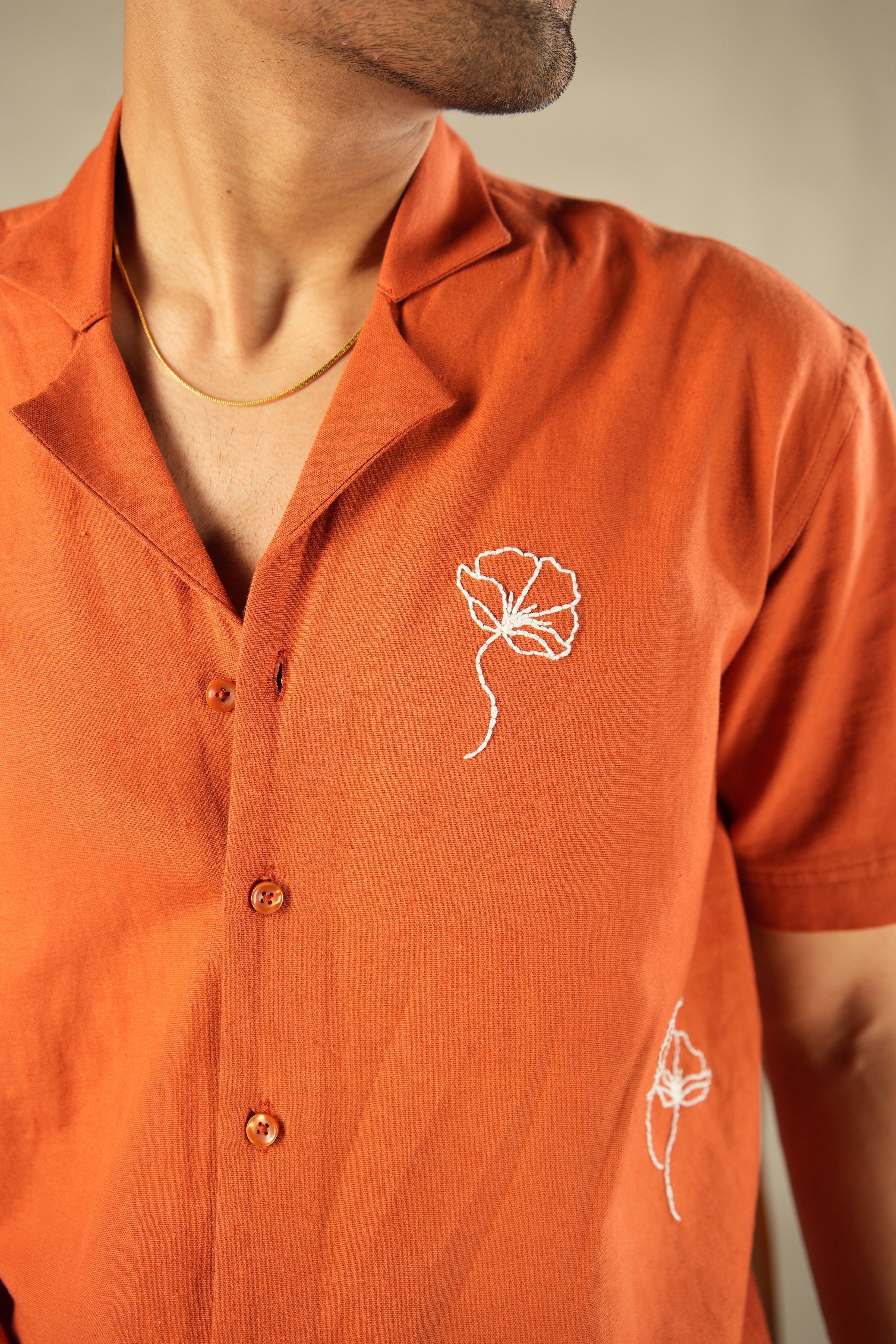 Patina - Rust embroidery shirt