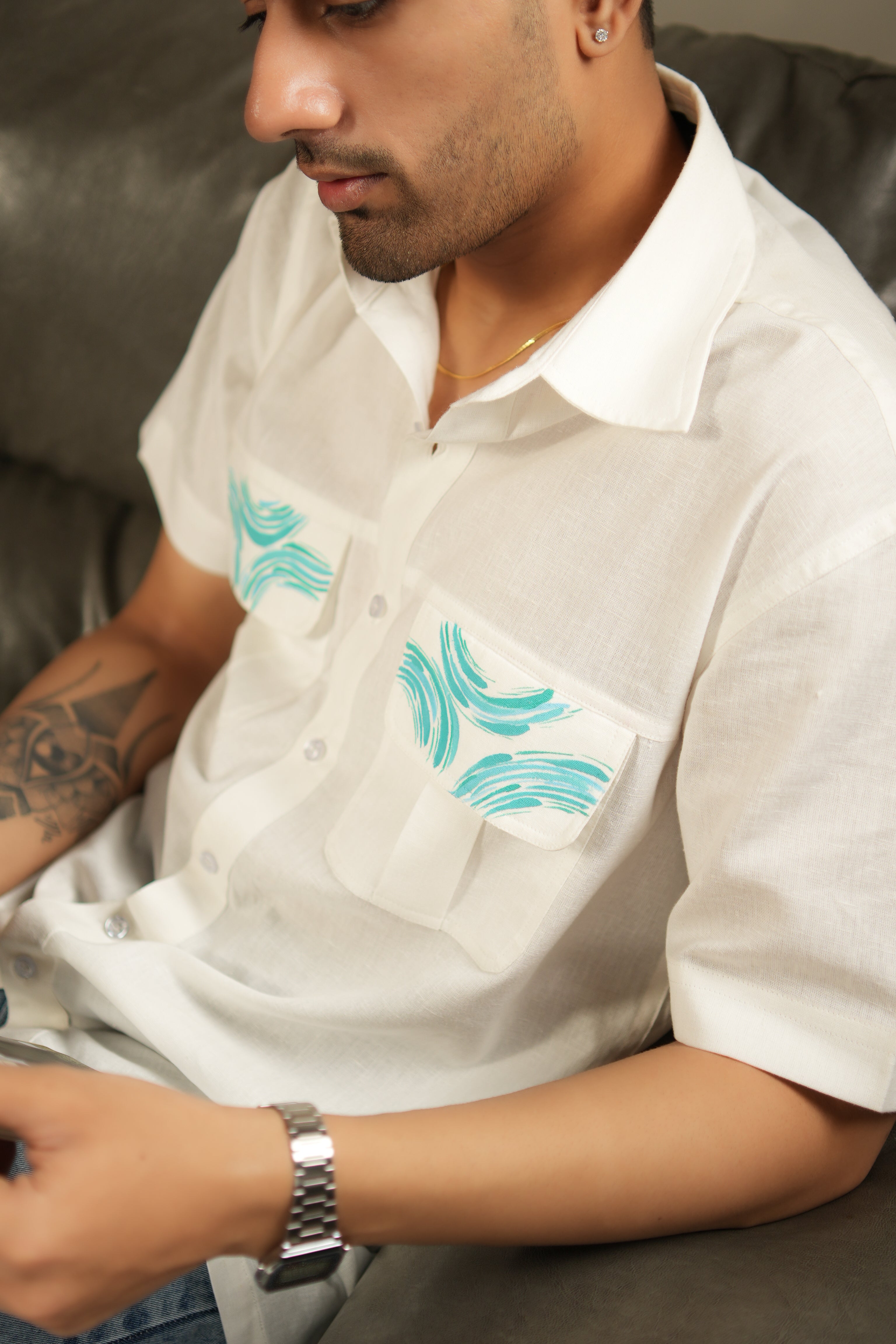 Curl - White wave shirt