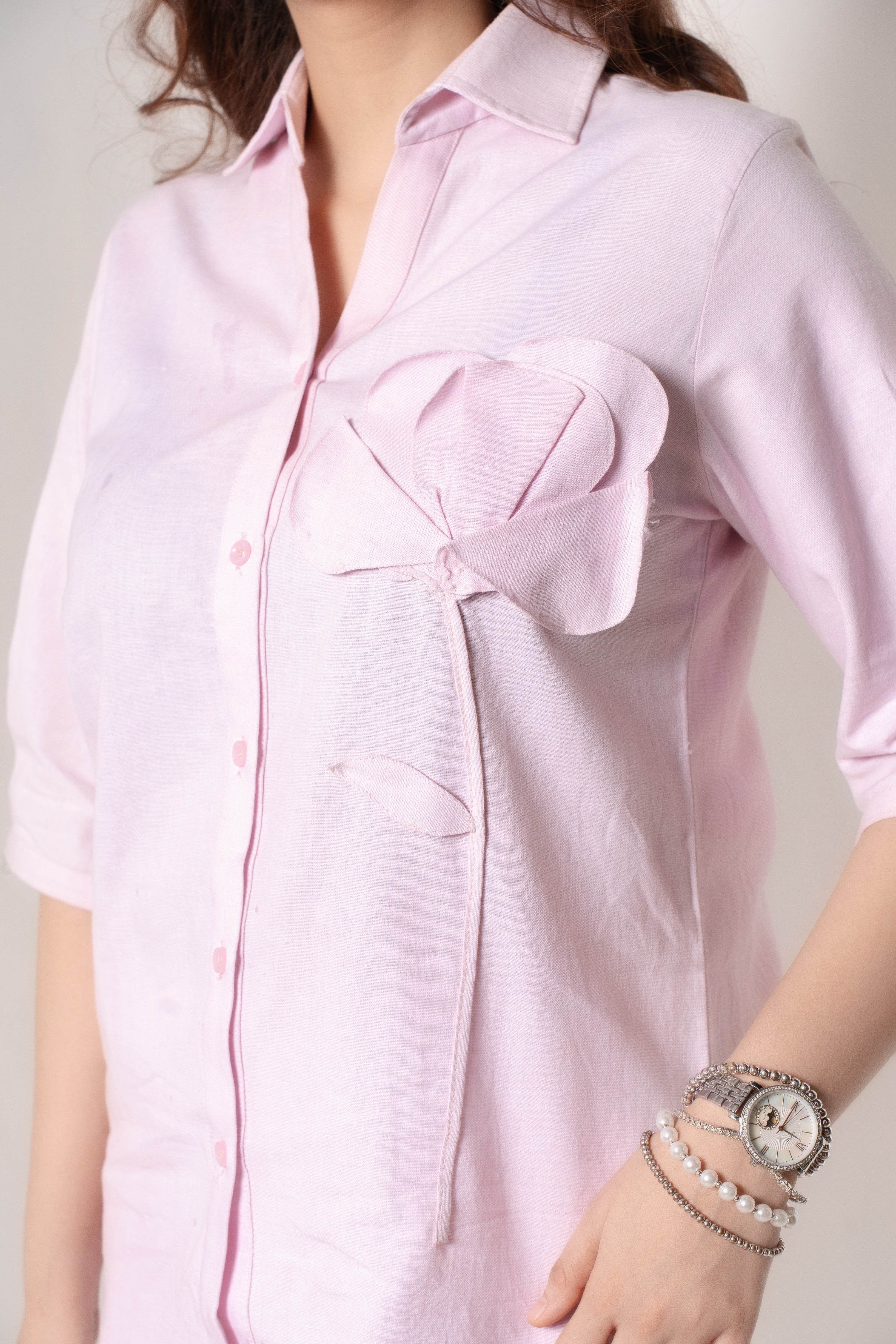 Floral applique shirt