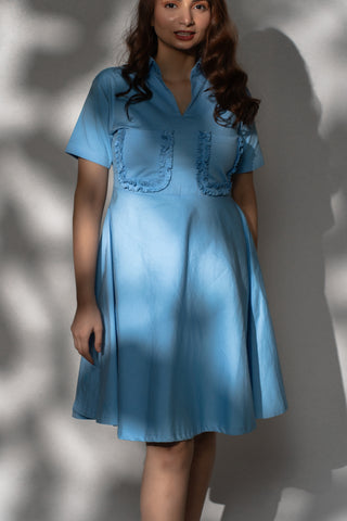 Ruffle utility dress