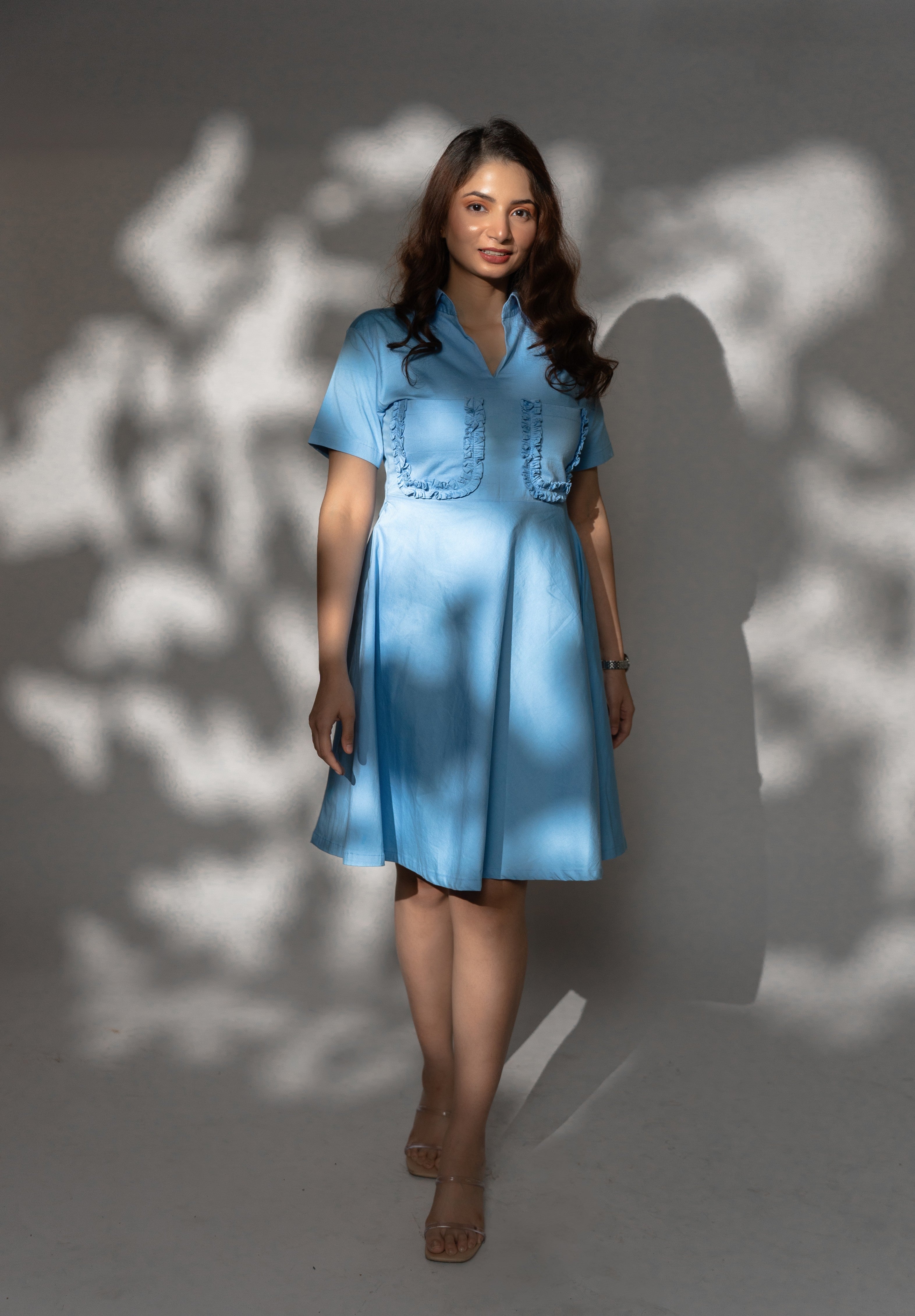 Ruffle utility dress
