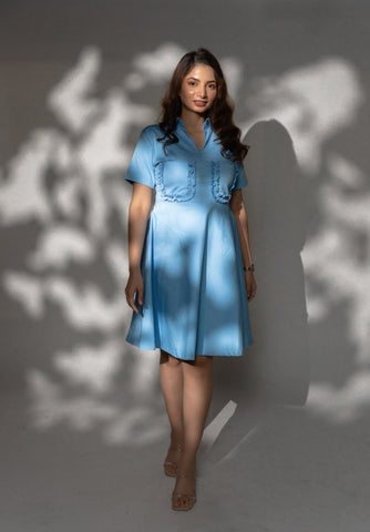 Ruffle utility dress