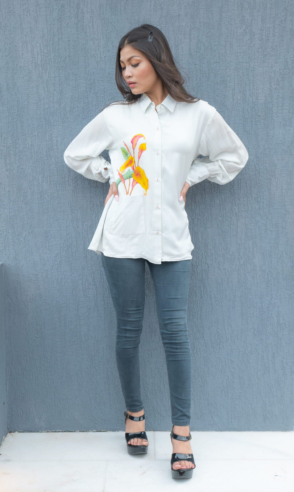 Hand Painted Tulip Shirt