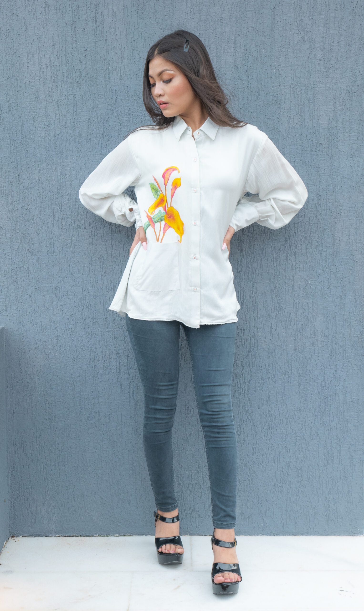 Hand Painted Tulip Shirt