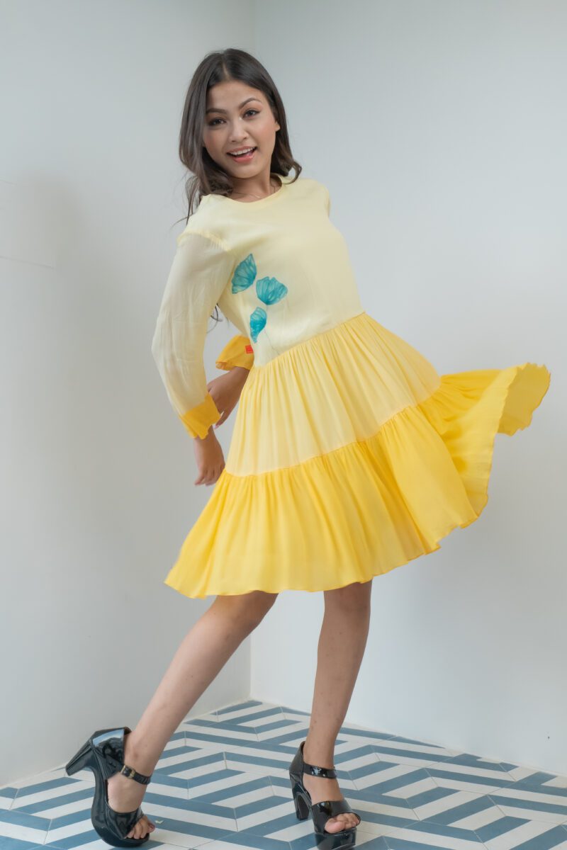 Tri Color Hand Painted Dress