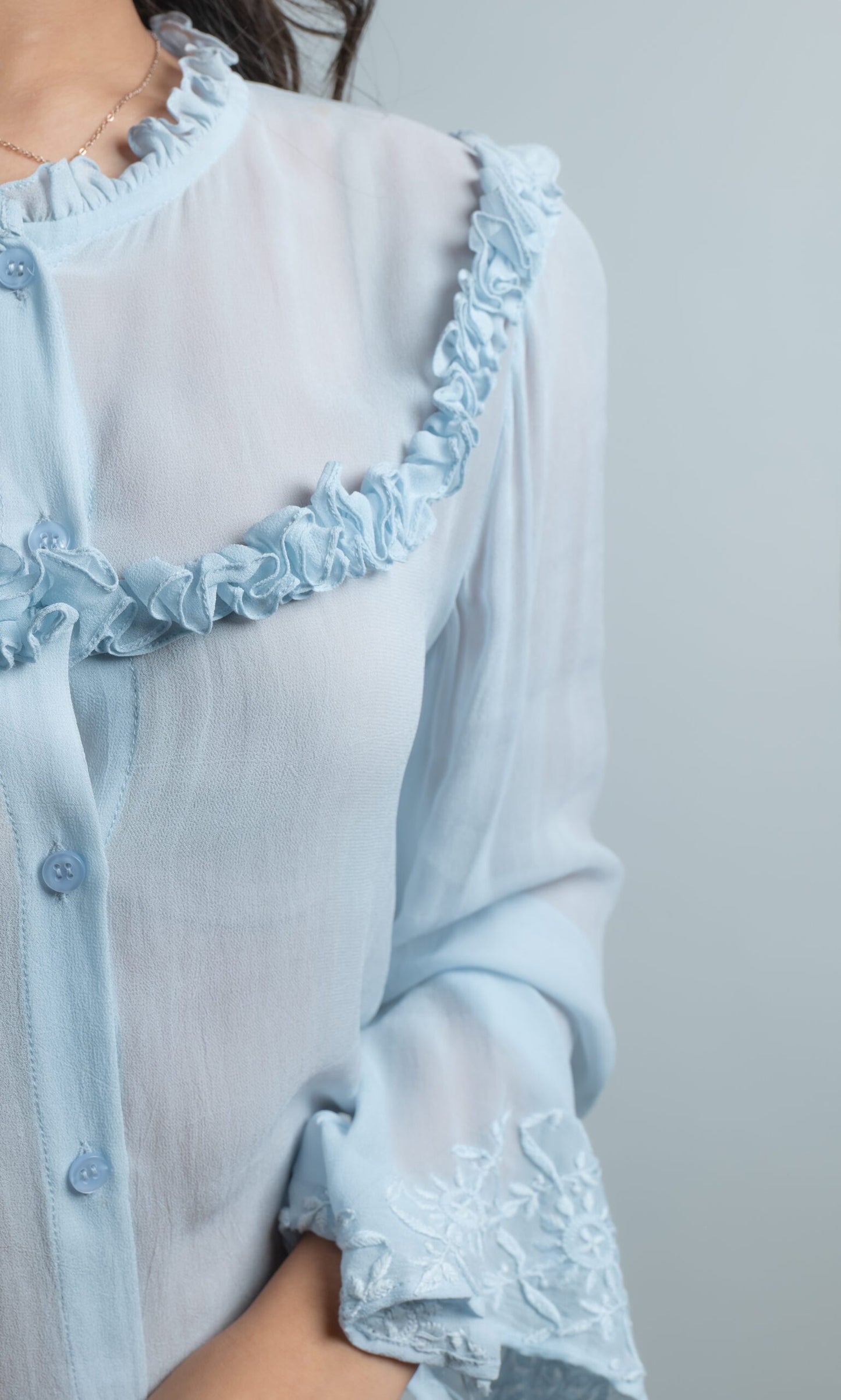 Chikankari Frill Shirt