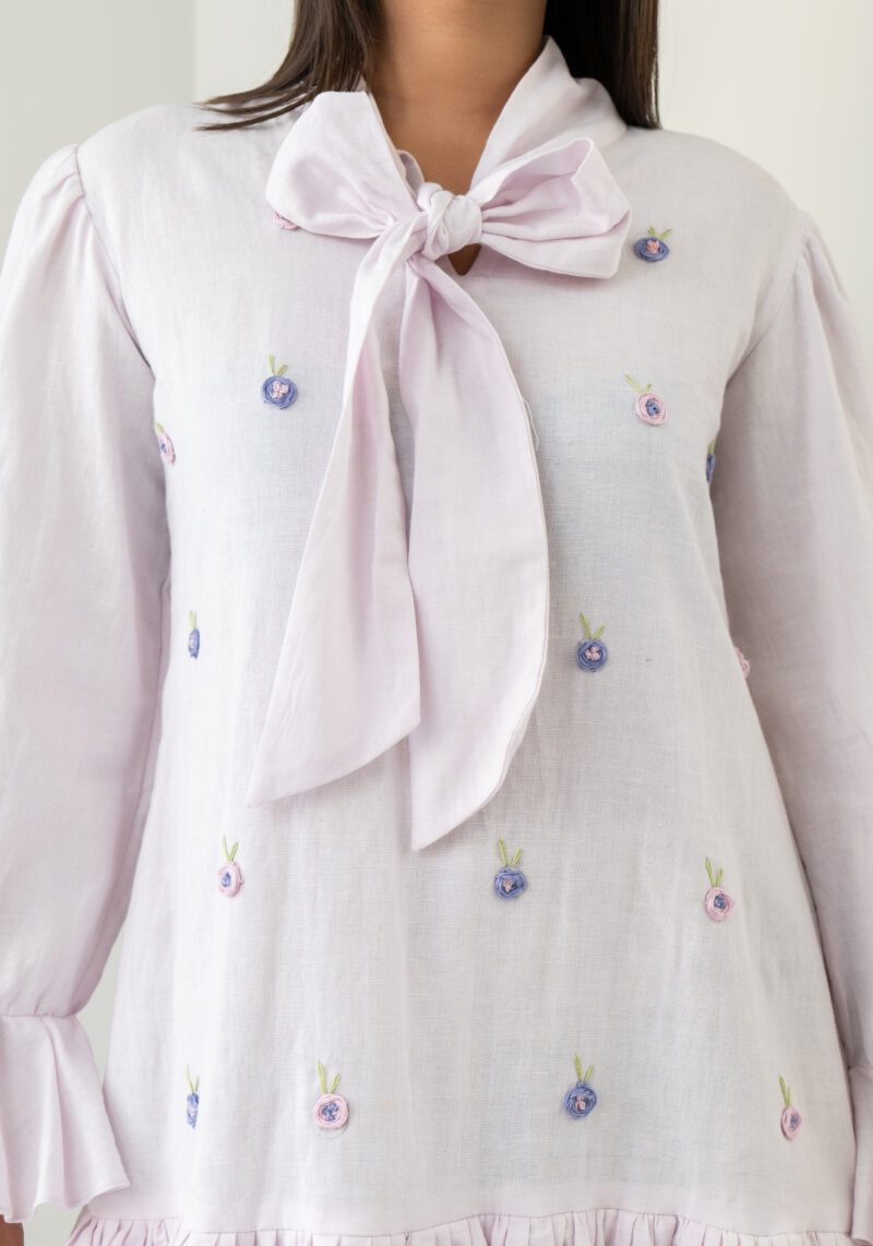 Lilac gathered dress